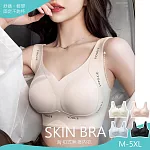 【KISSDIAMOND】雙重提拉固定杯乳膠大尺碼無鋼圈內衣(KDW-9906) 5XL 香檳