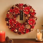 【日本Green House】Xmas聖誕 精美裝飾花圈(L) ‧ 聖誕花語