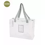 日本3COINS 無印風格透明兩用肩背手提大尺寸收納袋