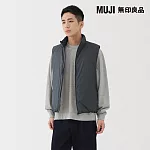 【MUJI 無印良品】男輕量羽絨可攜式立領背心 L 煙燻藍