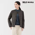 【MUJI 無印良品】女輕量羽絨可攜式無領外套 S 深棕