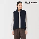 【MUJI 無印良品】女絨毛刷毛背心 S 暗藍
