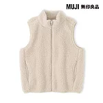 【MUJI 無印良品】兒童絨毛刷毛背心 110 米黃