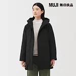 【MUJI 無印良品】女撥水加工羽絨中長版大衣 L 黑色