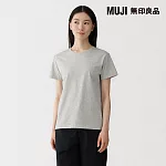 【MUJI 無印良品】女天竺圓領短袖T恤 XL 灰色