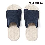 【MUJI 無印良品】室內前開拖鞋/L /原*深藍25-26.5 cm用