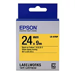 EPSON 原廠標籤帶 LK-6YBP 24mm 原廠一般系列標籤帶 黃底黑字