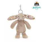 英國 JELLYCAT 鑰匙圈/吊飾 碎花拿鐵灰兔 ’Petal’