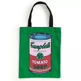 Warhol Soup Can Canvas Tote Bag - Green  