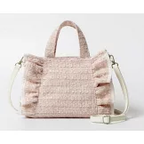 JILL by JILLSTUART時尚單品：粗花呢荷葉邊肩提包（PINK ver.）