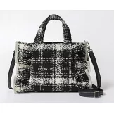 JILL by JILLSTUART時尚單品：粗花呢荷葉邊肩提包（BLACK ver.）