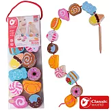 【德國 classic world 客來喜經典木玩】幼兒木製串珠- 甜點款《5009》