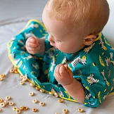 英國 Tidy TOT 防水圍兜- 可愛斑馬(短袖)