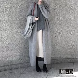 【Jilli~ko】韓版長款針織開衫外套 J8399  FREE 灰色