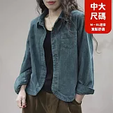 【慢。生活】文藝開扣休閒棉質襯衫外套 J12027  FREE 藍色