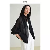 ltyp旅途原品 清透輕薄空調防曬短外套 黑色休閒短款防曬衣女薄款 M L  M 經典黑