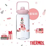 【THERMOS膳魔師】2025新款聖誕節 附吸管組輕水瓶2000ml_(TP436TCM-LDDR)