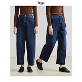 ltyp旅途原品 口碑熱賣棉感牛仔彎刀褲 時尚寬鬆顯瘦休閒褲女冬季 M L XL  M 丹寧藍