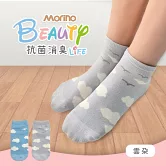 【Morino摩力諾】台製_日韓風手繪造型船襪/除臭襪-雲朵  藍色