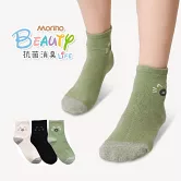 【Morino摩力諾】台製除臭襪_日韓風手繪造型短襪-貓臉 -黑色
