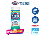 【Clorox 高樂氏】居家清潔殺菌濕紙巾-清新香35片(廚房去汙/環境消毒/消滅流感腸菌病毒/無酒精)  清新香/35片裝