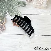 【卡樂熊】素色簡約大髮量造型爪夾/髮夾(兩色)- 黑色