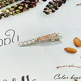 【卡樂熊】氣質閃耀水晶造型髮夾/邊夾(三色)- 粉色