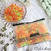 【卡樂熊】基本一次性高彈力塑料橡皮筋/髮束(六色)- 螢光色