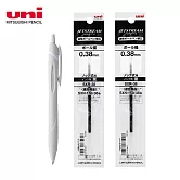 (1筆2芯)UNI JESTREAM 國民溜溜筆 0.38 淺灰