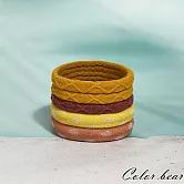 【卡樂熊】雙拼波紋毛巾圈5入組造型髮束(四色)- 橘色