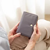 CHENSON 尼龍10卡2鈔中夾 外側附獨立零錢袋 (W24616-U) 紫