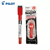 (限量買2送1卡水)PILOT 附板擦白板筆  細字-紅