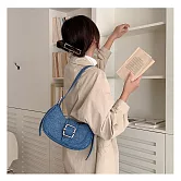 O-ni O-新款精選優質丹寧布牛仔包設計師款高雅法棍包(bag-6065)  單寧藍色