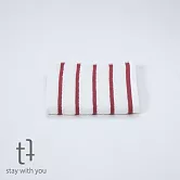 【日本TT毛巾】日本製100%有機純棉毛巾－多色任選  (蓬柔條紋紅)