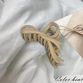 【卡樂熊】霧感系列．蝴蝶結飄帶造型抓夾/髮夾(四色)- 淺咖