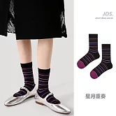 【JDS設計襪】時尚亮絲條紋運動棉襪  * 星月重奏