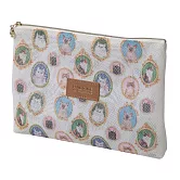 【日本Mark’s】PAUL & JOE 網狀扁型收納袋 ‧ 貓咪浮雕寶石