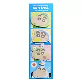 【正版授權】蠟筆小新 四格迷你便條紙 4種圖樣 便條紙/便利貼/表情貼 野原新之助/小白/小葵 - 藍色款