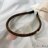 【卡樂熊】美拉德絨毛金標造型髮箍(三色)- 棕色