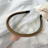 【卡樂熊】麂皮絨糖果色造型髮箍(五色)- 奶茶色