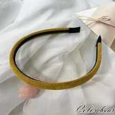 【卡樂熊】麂皮絨糖果色造型髮箍(五色)- 芥黃
