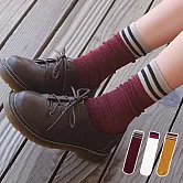 【AnZa】休閒復古拼色純棉直板襪(3入組)        D組