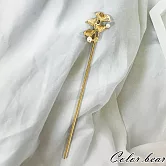 【卡樂熊】鎏光錦瑟系列．古風金屬造型髮簪/盤髮器- 金色牽牛花