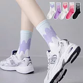 【AnZa】冰淇淋漸層色透氣吸汗短襪中筒襪(5入組) A組