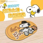SNOOPY史努比橢圓造型止滑吸水地墊- 出發
