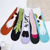 【AnZa】趣味動物爪純棉長襪中筒襪(5入/組)     A組