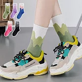 【AnZa】冰淇淋漸層色透氣吸汗短襪中筒襪(5入組) B組