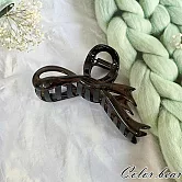 【卡樂熊】晶亮系列．曲線造型抓夾/鯊魚夾- 飄帶透棕色