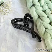 【卡樂熊】晶亮系列．曲線造型抓夾/鯊魚夾- 愛心亮黑色