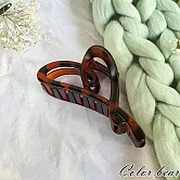 【卡樂熊】晶亮系列．曲線造型抓夾/鯊魚夾- 愛心玳瑁色